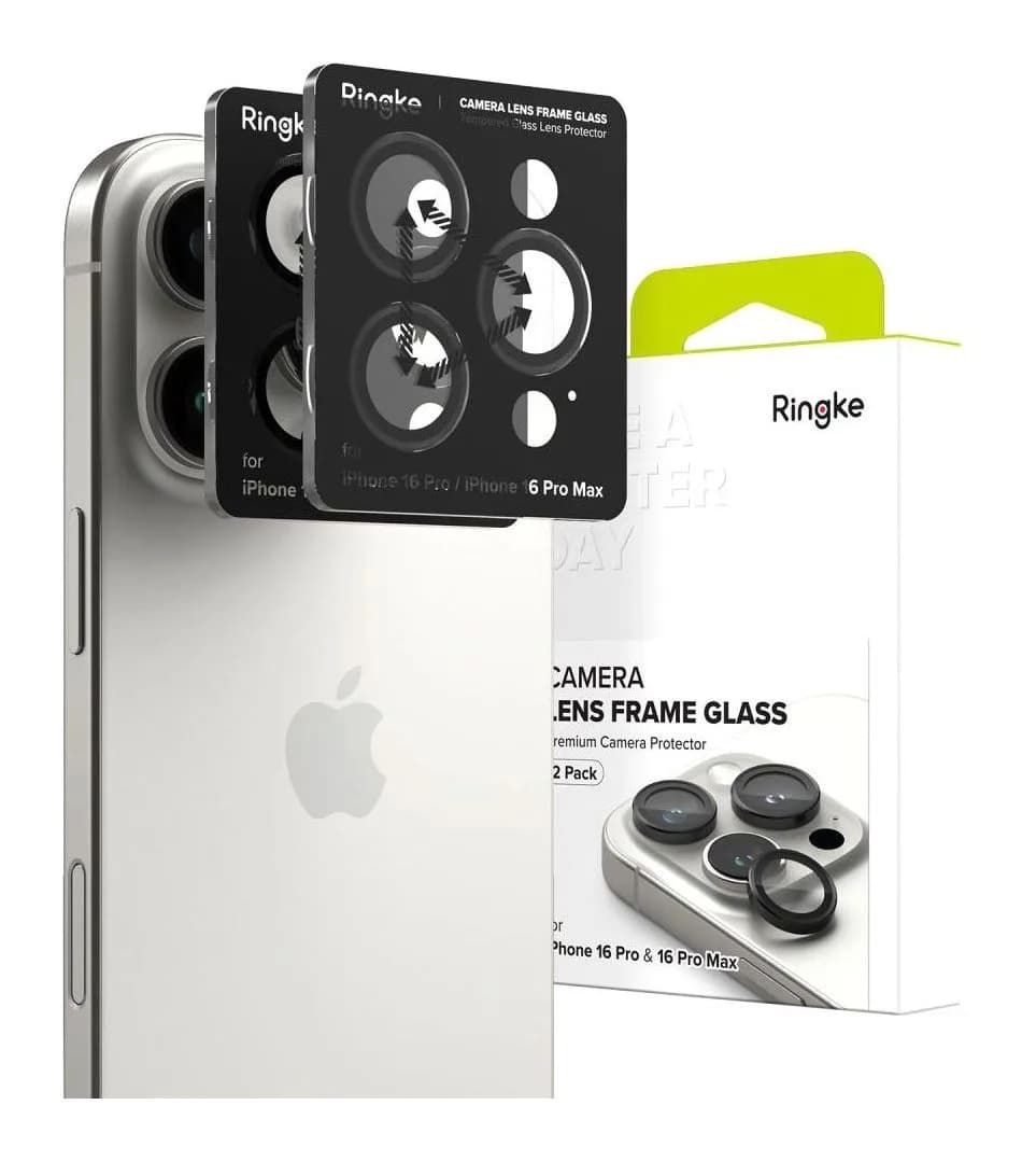 Защитное стекло для камеры телефона Ringke Camera Frame Protector для iPhone 16 Pro/16 Pro Max (2шт, черный)